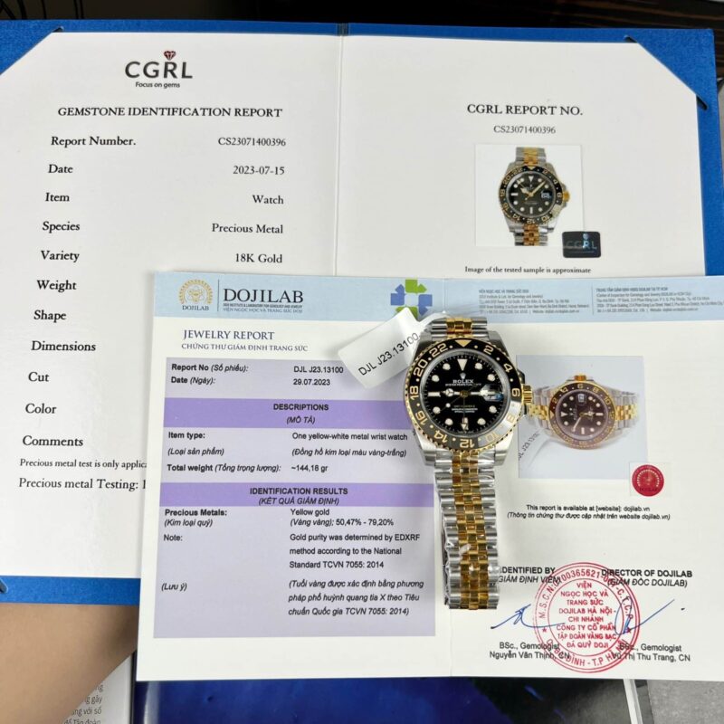 ROLEX GMT-MASTER II 126713GRNR 18K REAL GOLD WRAPPED BEST QUALITY 40MM