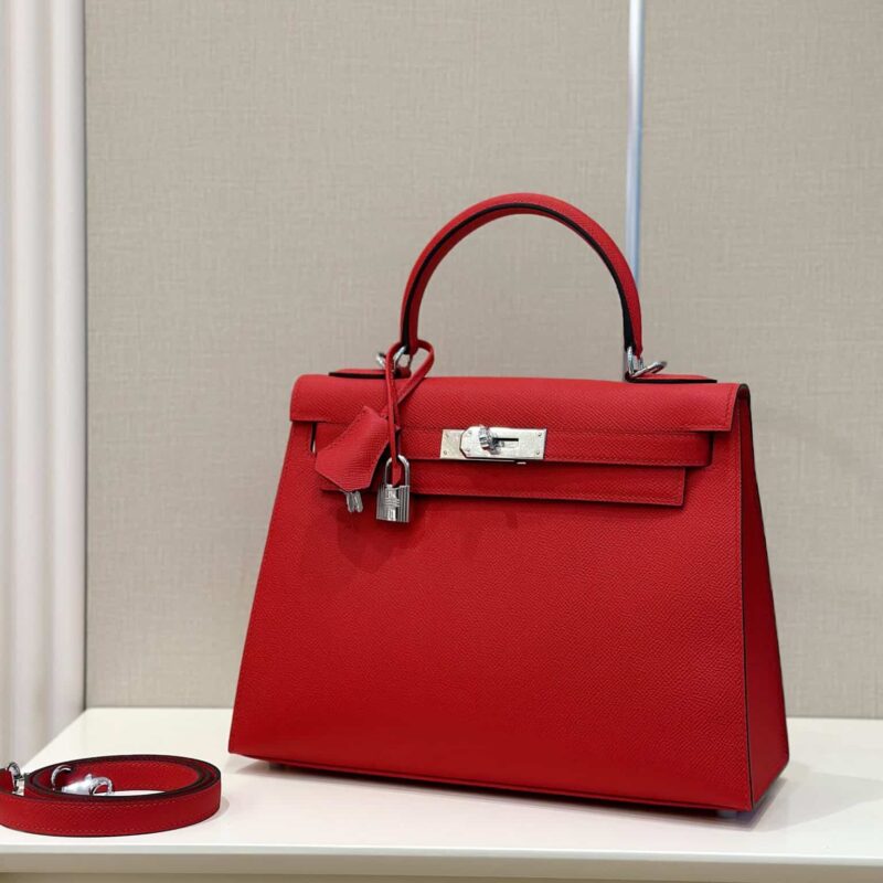 TÚI HERMES KELLY 28 ESPOM KHÂU TAY SIÊU CẤP MÀU ĐỎ