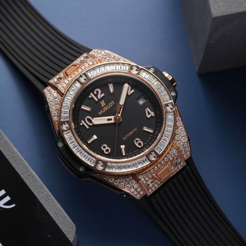 HUBLOT BIG BANG ONE CLICK KING GOLD 18K GOLD WRAPPED CUSTOM MOISSANITE 39MM