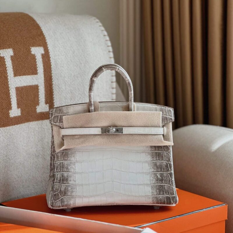 TÚI HERMES BIRKIN 25 HIMALAYA DA CÁ SẤU BẠCH TẠNG LIKE AUTH KHÂU TAY 100%