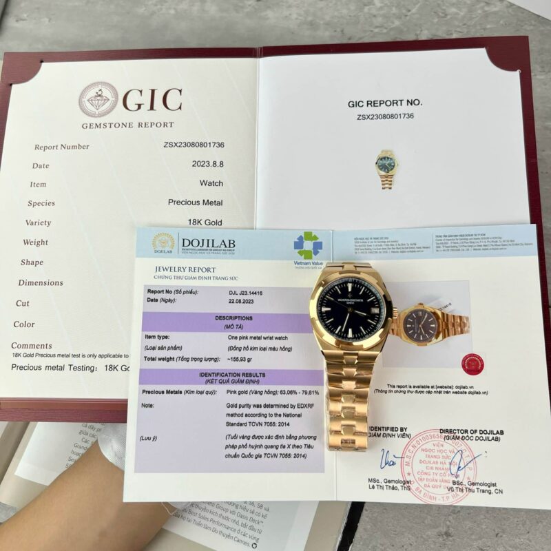 ĐỒNG HỒ VACHERON CONSTANTIN OVERSEAS 4500V BỌC VÀNG HỒNG 18K MẶT XANH BLUE 41MM