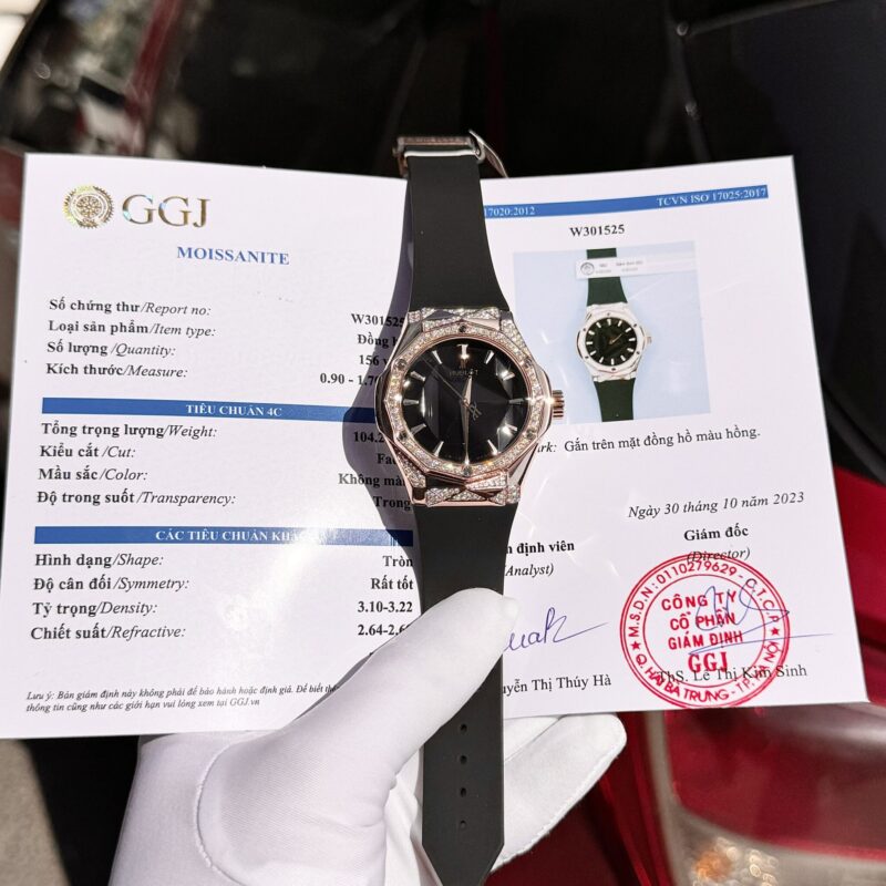 HUBLOT ORLINSKI KING GOLD BLACK DIAL CUSTOM MOISSANITE REPLICA 40MM