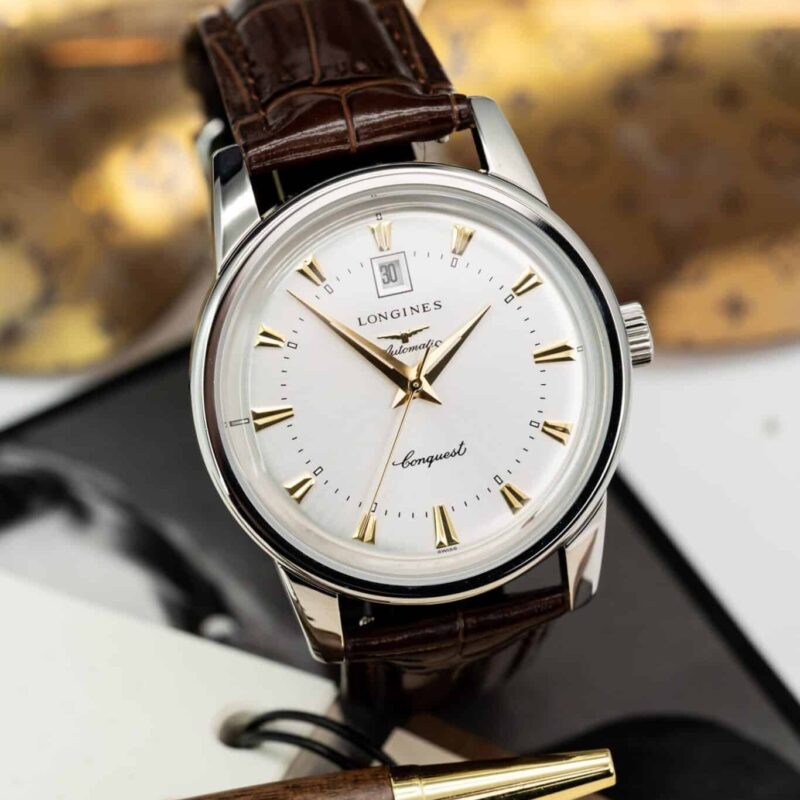 ĐỒNG HỒ LONGINES CONQUEST HERITAGE MẶT TRẮNG VỎ TRẮNG SUPER FAKE 40MM