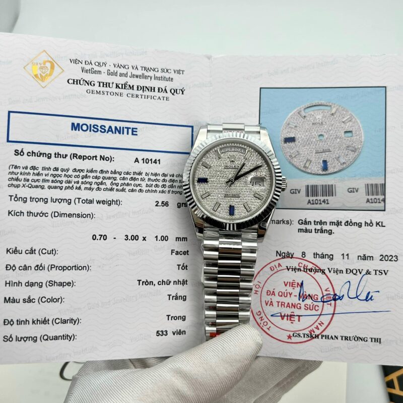 ROLEX DAY-DATE 228239 CUSTOM MOISSANITE DIAL BEST REPLICA 40MM