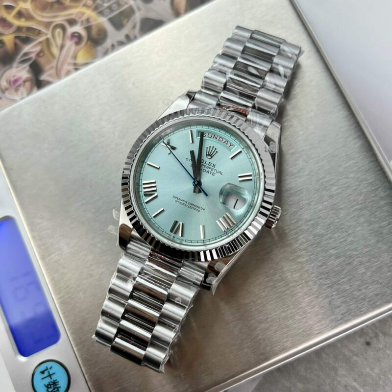 ROLEX DAY-DATE ICE-BLUE ROMAN DIAL 166 GRAMS GMF BEST REPLICA 40MM