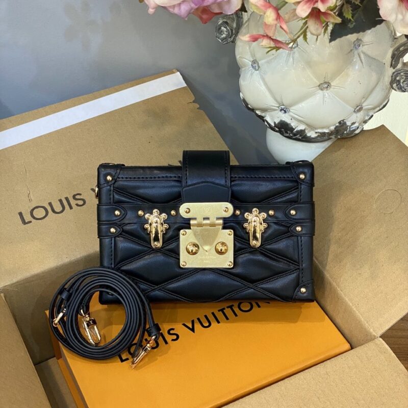 TÚI CỐP LV LOUIS VUITTON PETITE MALLE MALLETAGE BLACK SIÊU CẤP