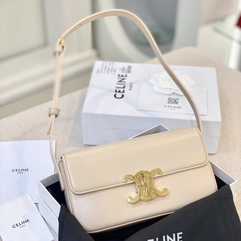 TÚI CELINE CHAIN SHOULDER BAG CLAUDE IN SHINY CALFSKIN SIÊU CẤP MÀU BE