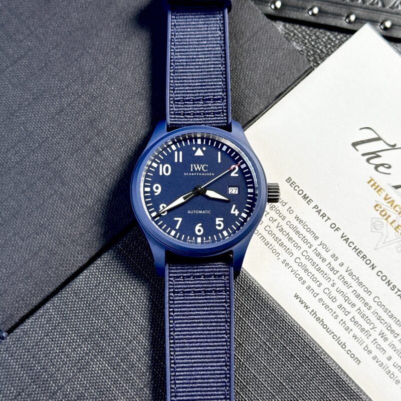 ĐỒNG HỒ IWC PILOT LAUREUS SPORT IW328101 MẶT XANH VỎ GỐM XANH REPLICA CAO NHẤT 41MM