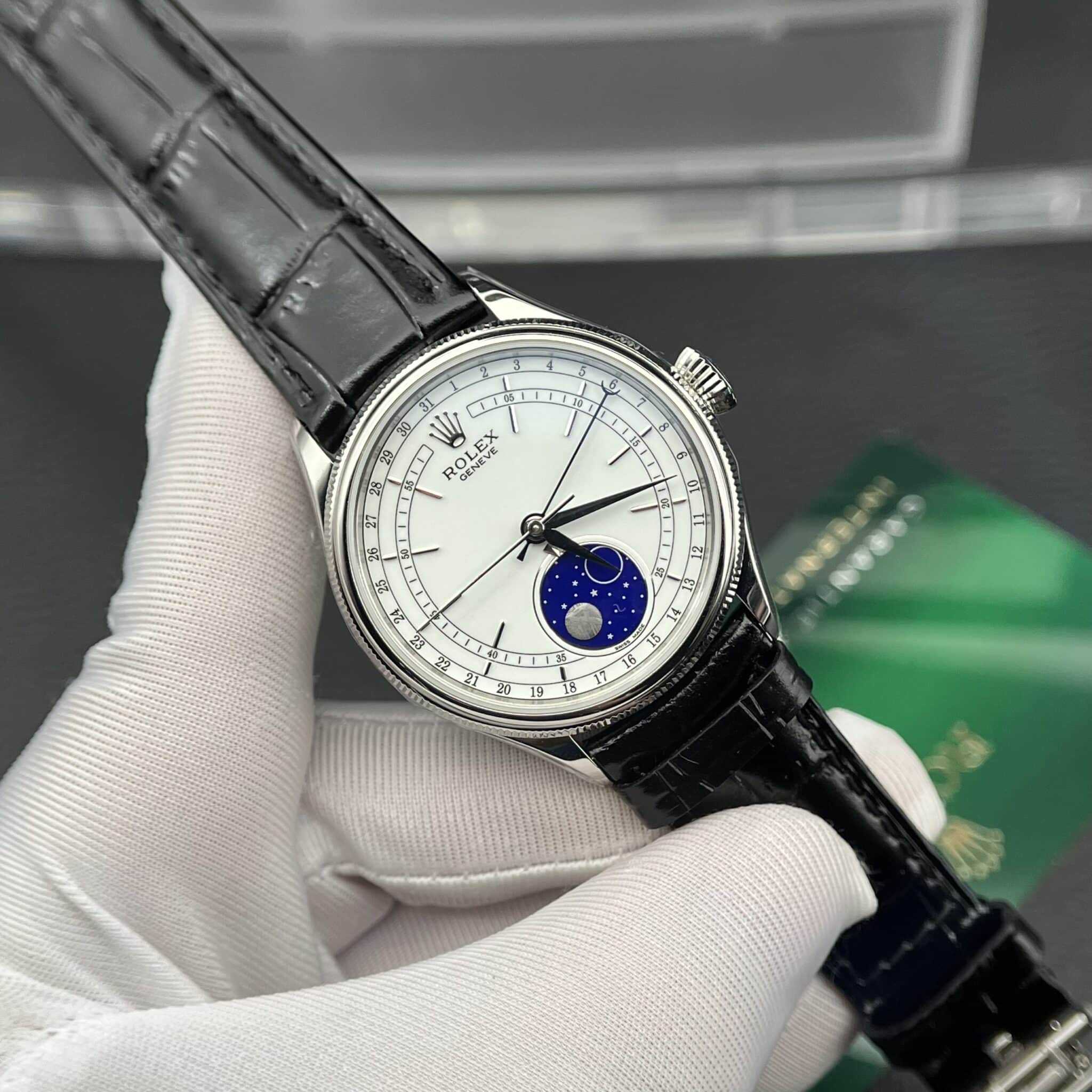 Đồng hồ Rolex Cellini Moonphase Mặt Trắng - 2
