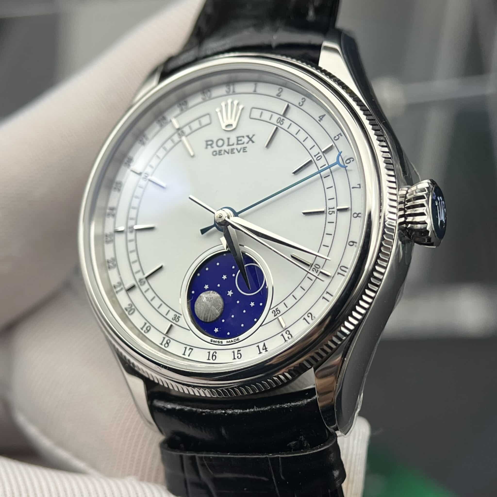 Đồng hồ Rolex Cellini Moonphase Mặt Trắng - 5