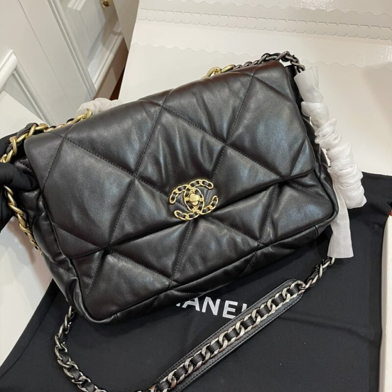 TÚI CHANEL 19 FLAP BAG DOUBLE C LOGO LARGE SIZE BAG NGUYÊN BẢN