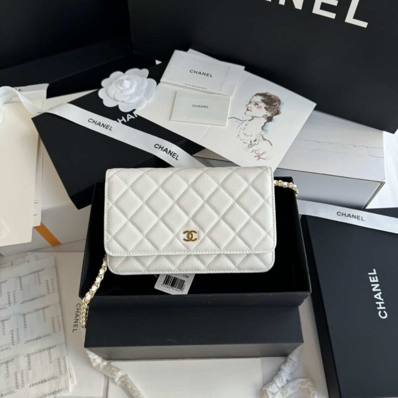 TÚI CHANEL WALLET ON CHAIN WHITE BAG SIÊU CẤP
