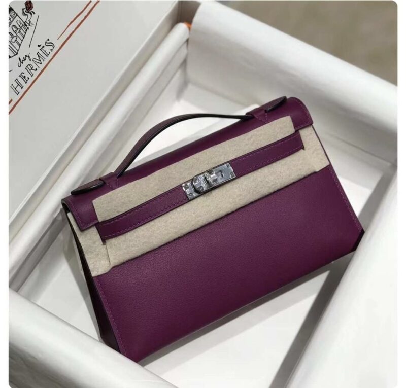 TÚI HERMES MINI KELLY POCHETTE SWIFT SLIVER HARDWARE NGUYÊN BẢN