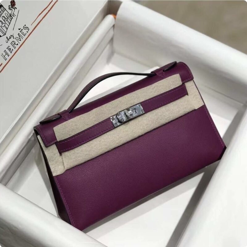 TÚI HERMES MINI KELLY POCHETTE SWIFT SLIVER HARDWARE NGUYÊN BẢN