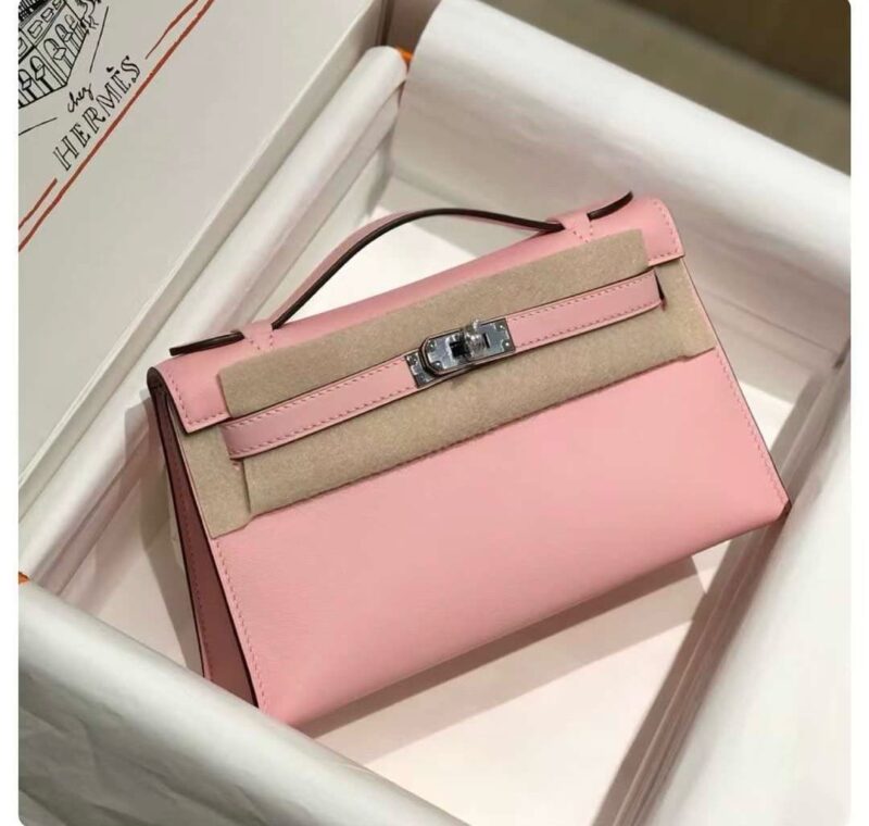 TÚI HERMES MINI KELLY POCHETTE SWIFT SLIVER HARDWARE NGUYÊN BẢN
