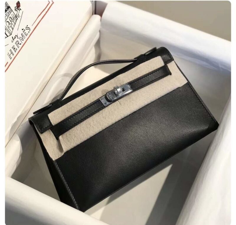 TÚI HERMES MINI KELLY POCHETTE SWIFT SLIVER HARDWARE NGUYÊN BẢN