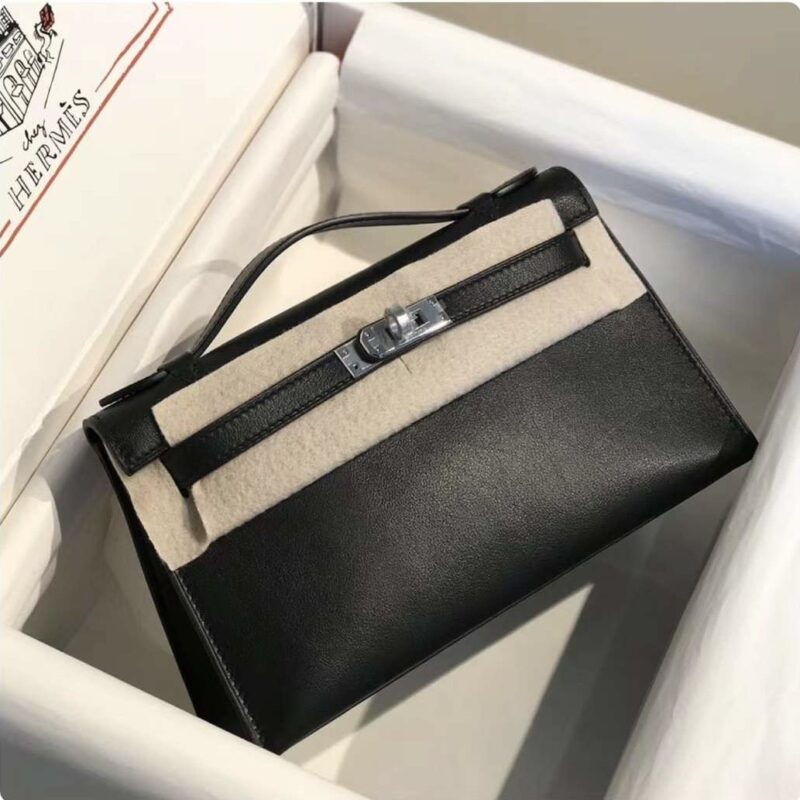 TÚI HERMES MINI KELLY POCHETTE SWIFT SLIVER HARDWARE NGUYÊN BẢN