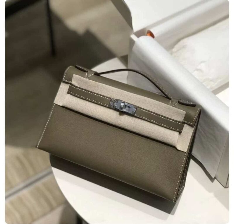 TÚI HERMES MINI KELLY POCHETTE SWIFT SLIVER HARDWARE NGUYÊN BẢN