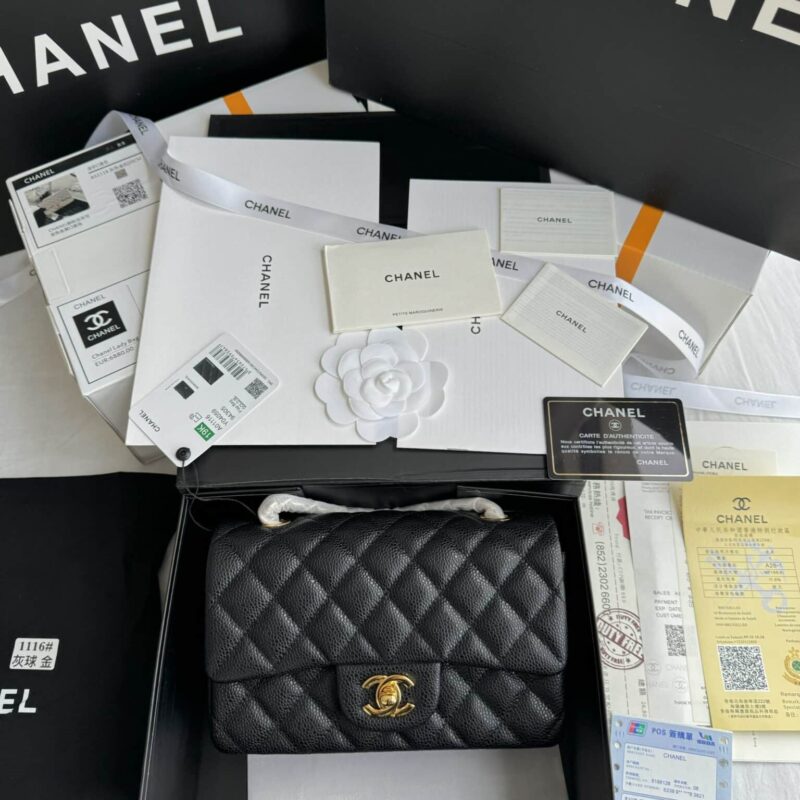 TÚI XÁCH CHANEL CLASSIC SMALL FLAP BAG BLACK CAVIAR GOLD SIÊU CẤP