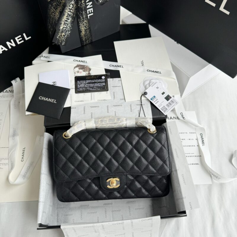 TÚI XÁCH CHANEL CLASSIC MEDIUM FLAP BAG BLACK CAVIAR GOLD SIÊU CẤP