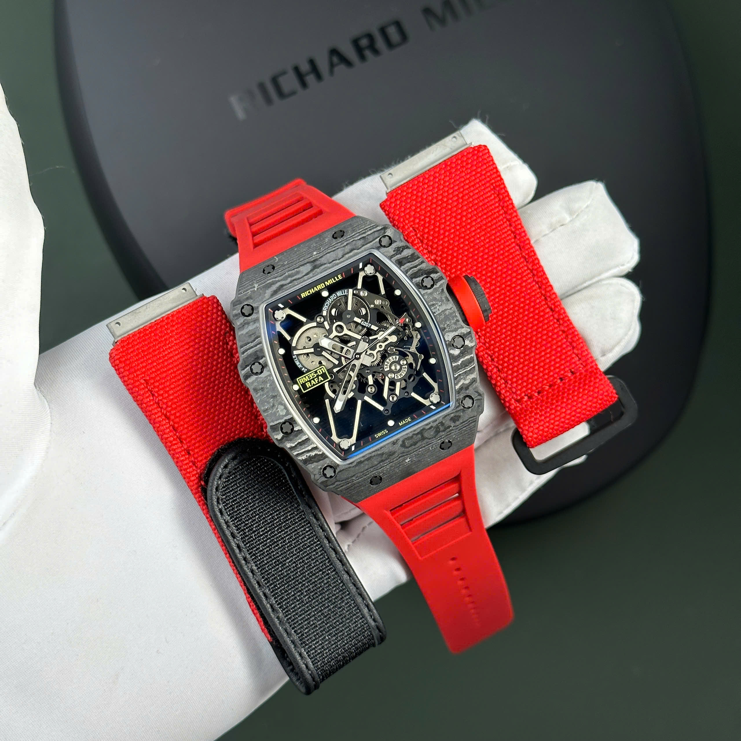 RICHARD MILLE RM35-01 RAFAEL NADAL BLACK CARBON TPT BBR V3 BEST QUALITY REPLICA