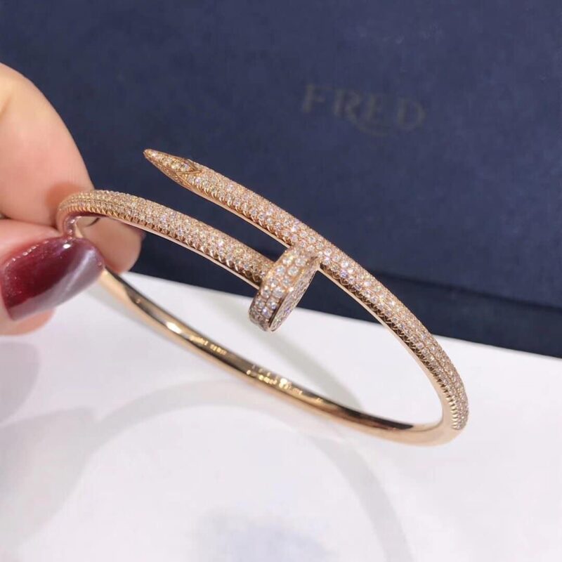 Custom Made 18K Gold Juste Un Clou Bracelet Full CVD Diamonds