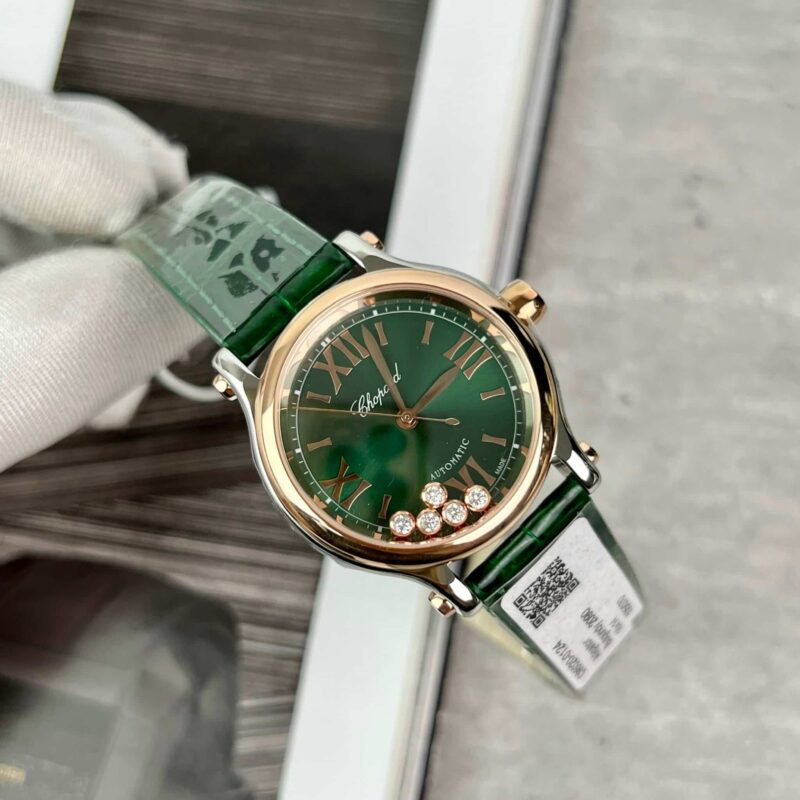 ĐỒNG HỒ CHOPARD NỮ HAPPY SPORT MẶT XANH GREEN REPLICA 33MM