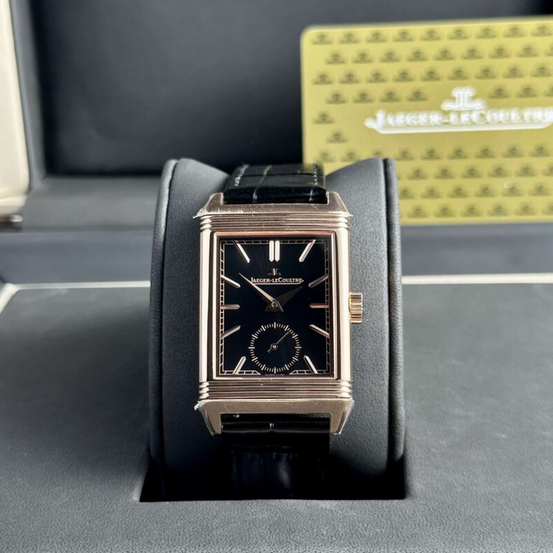 ĐỒNG HỒ JAEGER-LECOULTRE MASTER REVERSO TRIBUTE MONOFACE SMALL SECONDS VÀNG HỒNG MẶT ĐEN REP 11 40MM