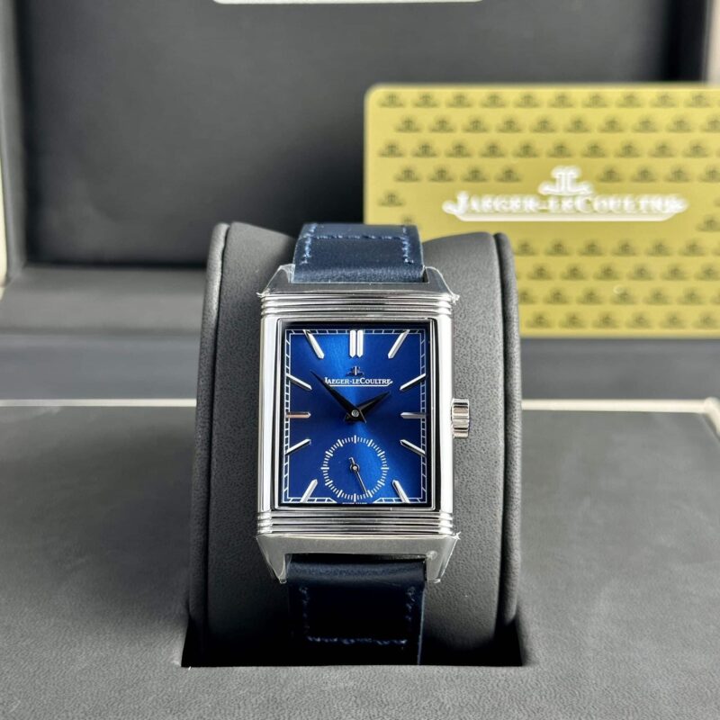 ĐỒNG HỒ NAM JAEGER-LECOULTRE MASTER REVERSO TRIBUTE MONOFACE VỎ TRẮNG MẶT XANH BLUE REP 1:1 40MM