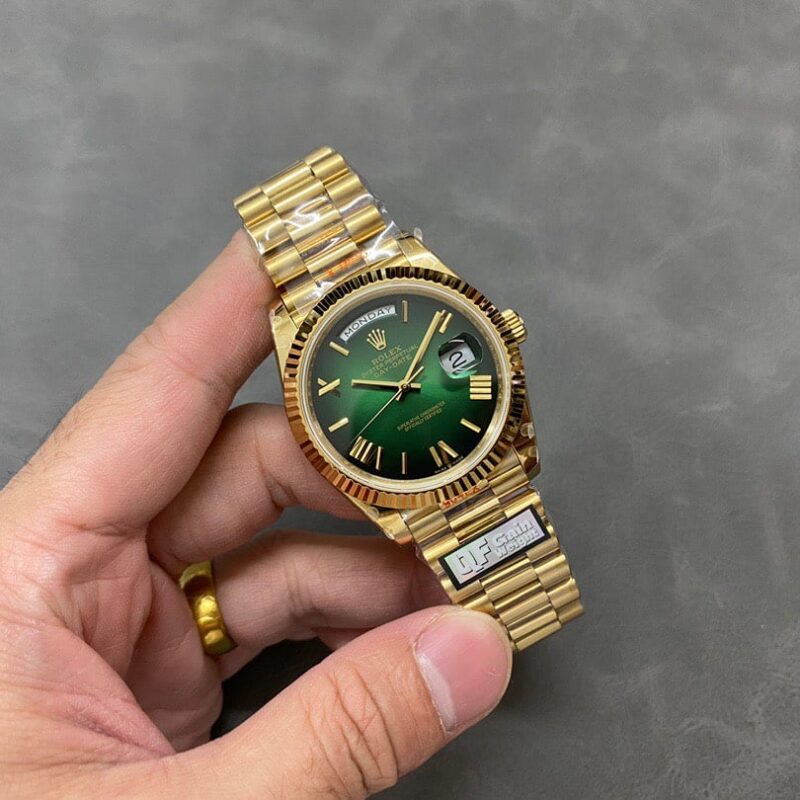 ROLEX DAY-DATE 40 228238-0069 YELLOW GOLD GREEN OMBRÉ