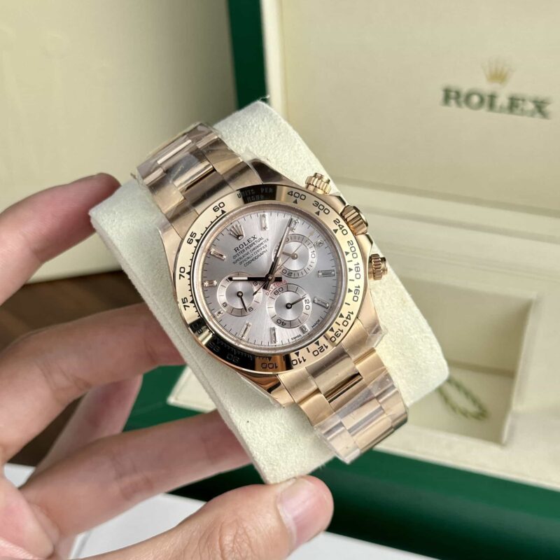 ROLEX DAYTONA 116505-0017 ROSE GOLD PINK BAGUETTE INDEX
