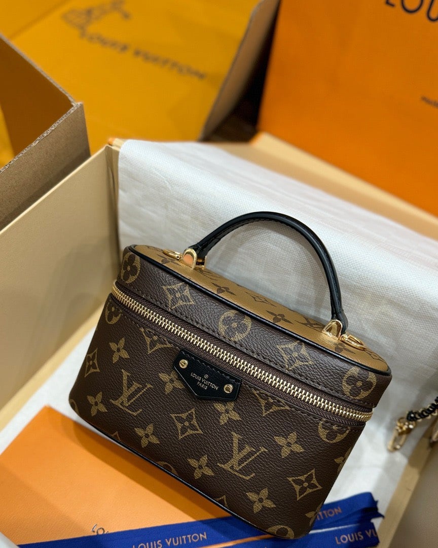 Túi Vanity Chain Pouch Monogram Reverse Màu Nâu - 2