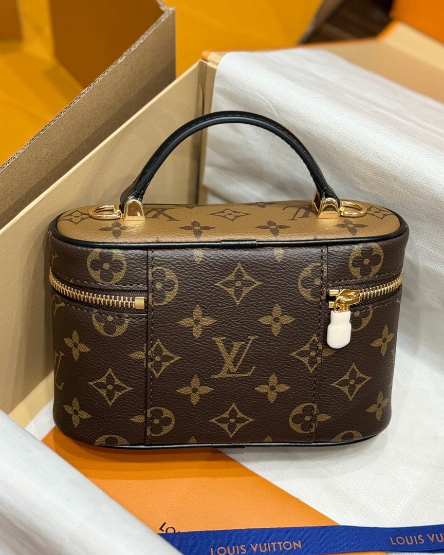 Túi Vanity Chain Pouch Monogram Reverse Màu Nâu - 5