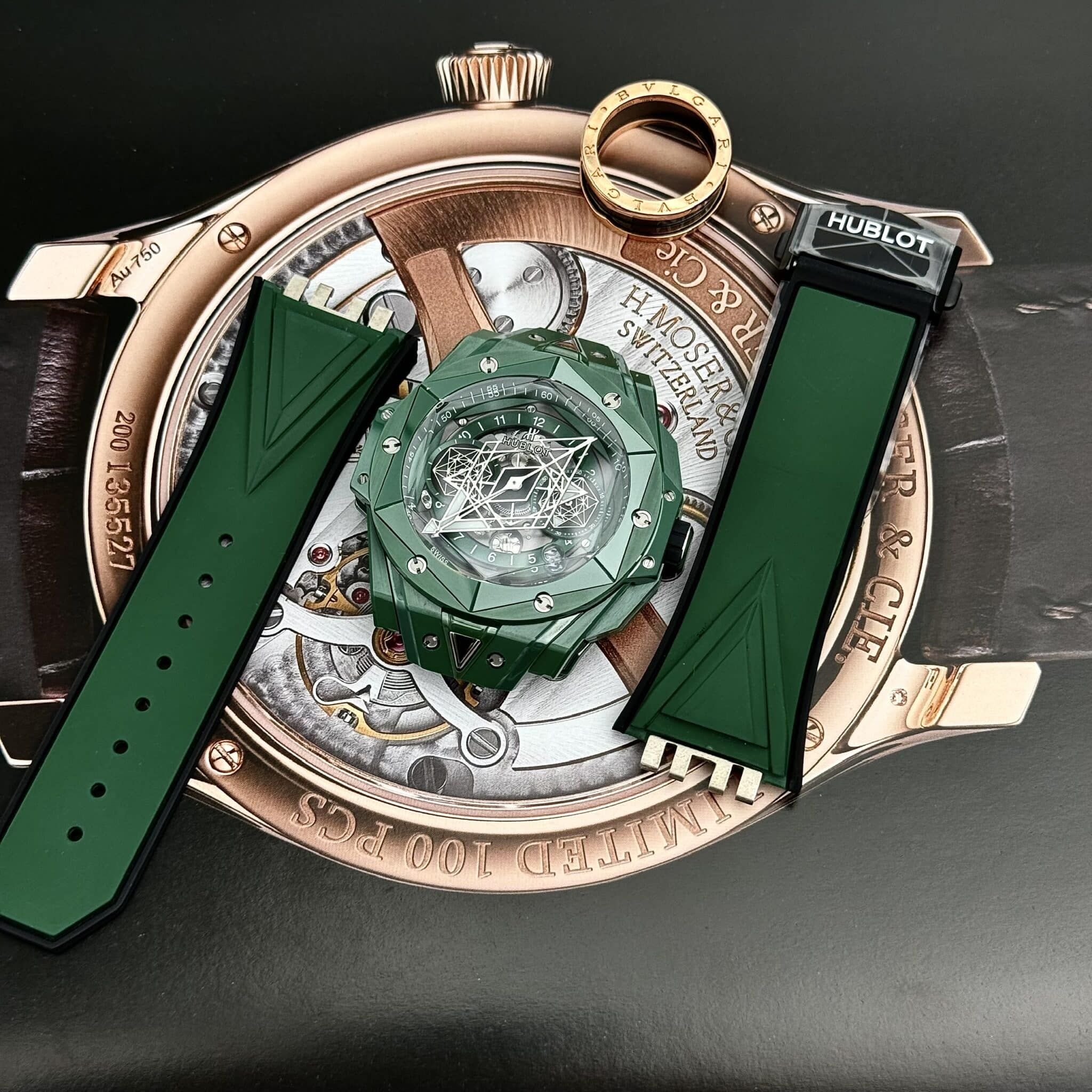 HUBLOT BIG BANG SANG BLEU II GREEN CERAMIC BEST REPLICA BBF 45MM