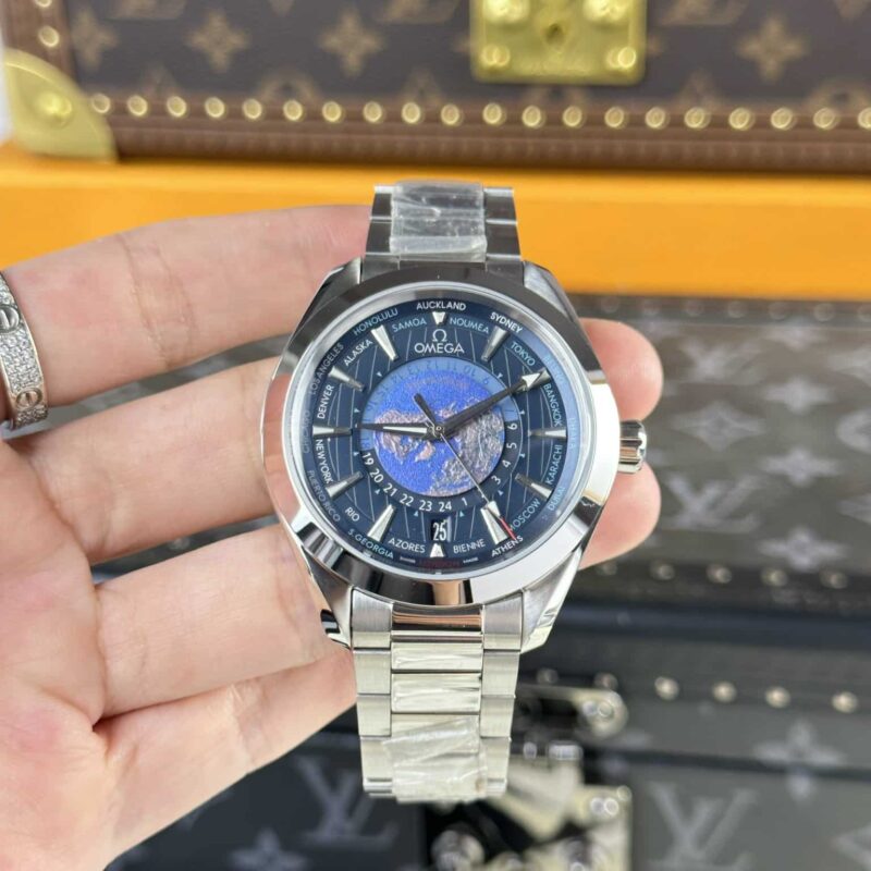 OMEGA SEAMASTER AQUA TERRA WORLDTIMER GMT BLUE DIAL BEST REPLICA 43MM