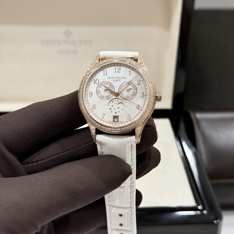 ĐỒNG HỒ PATEK PHILIPPE COMPLICATIONS 4948R-001 VÀNG HỒNG MẶT XÀ CỪ ĐÍNH ĐÁ REPLICA 38MM