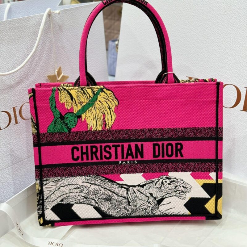 TÚI XÁCH DIOR BOOK TOTE TOLE DE JOUY ZOOM POP PINK LIKE AUTH 36CM
