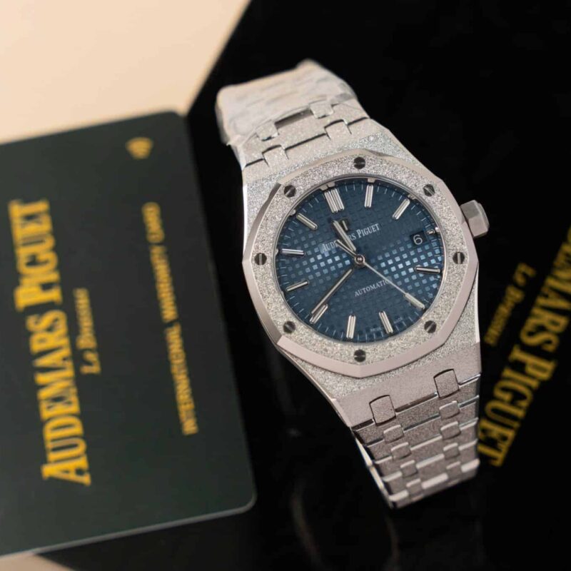 ĐỒNG HỒ AUDEMARS PIGUET ROYAL OAK FROSTED GOLD 15454BC MẶT XANH BLUE REPLICA 1:1 37MM