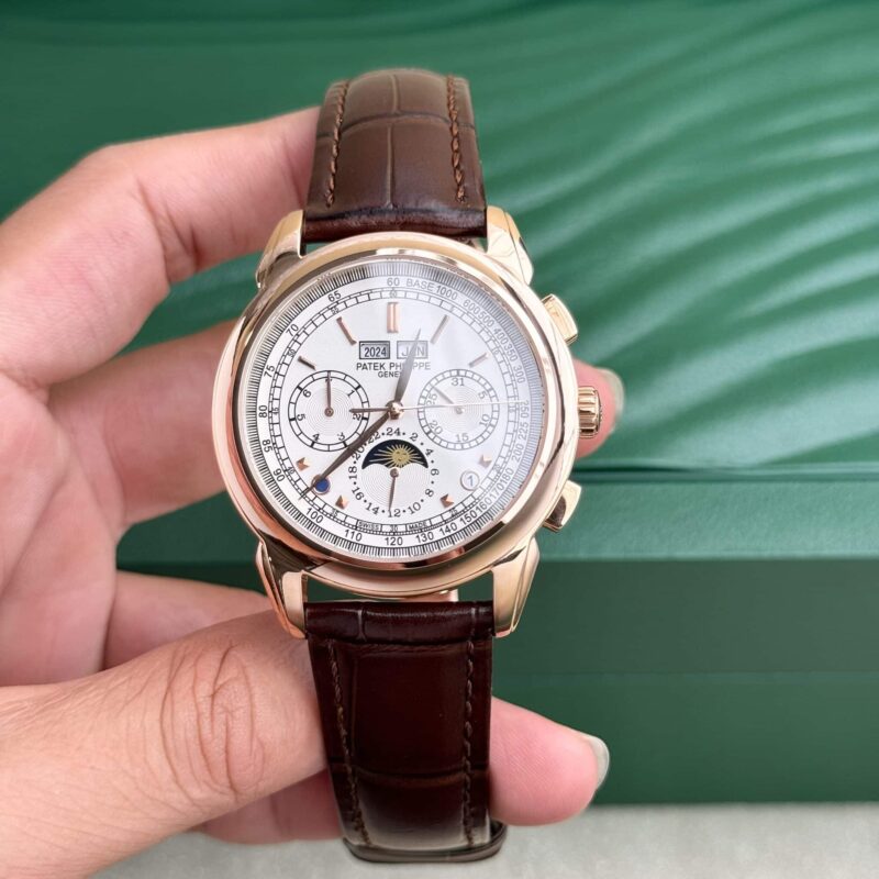 ĐỒNG HỒ PATEK PHILIPPE GRAND COMPLICATIONS 5270R-001 VÀNG HỒNG MẶT TRẮNG REPLICA 41MM