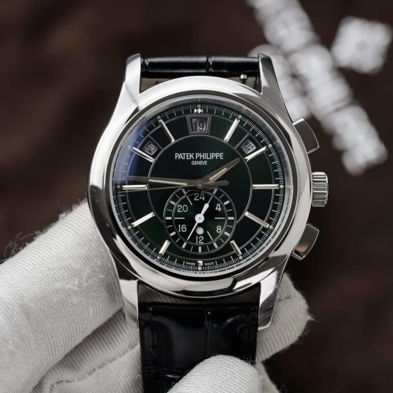 PATEK PHILIPPE COMPLICATIONS 5905 OLIVE GREEN DIAL LEATHER REPLICA 42MM