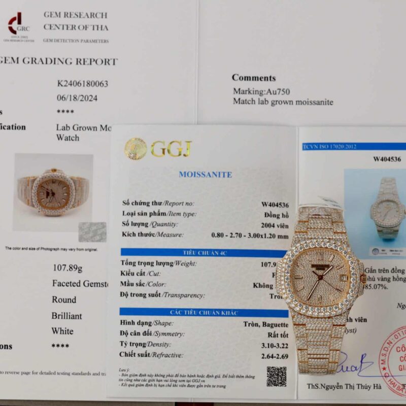 PATEK PHILIPPE NAUTILUS 5711 18K GOLD WRAPPED ICE OUT MOISSANITE BEST REPLICA 40MM