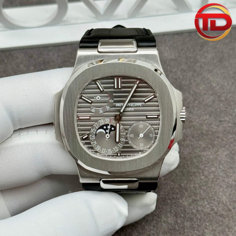 PATEK PHILIPPE NAUTILUS 5712G-001 18K SOLID WHITE GOLD CROCODILE LEATHER 40MM