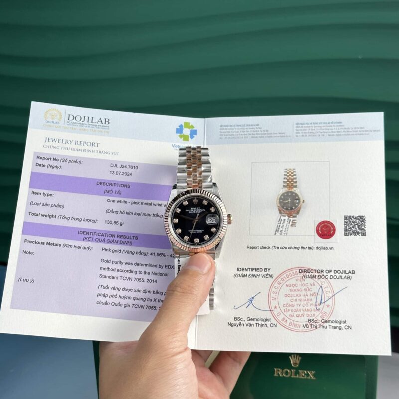 ROLEX DATEJUST 126231 18K GOLD WRAPPED BLACK DIAMOND DIAL BEST REPLICA 36MM