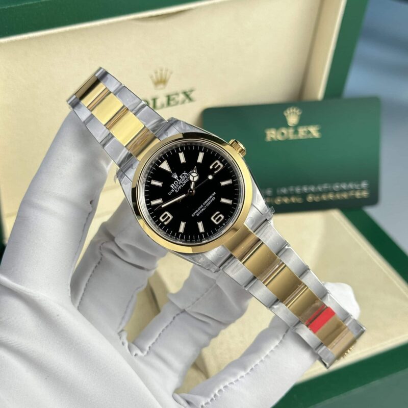 ĐỒNG HỒ ROLEX EXPLORER 124273-0001 DEMI VÀNG MẶT ĐEN REP 1:1 CAO NHẤT 36MM