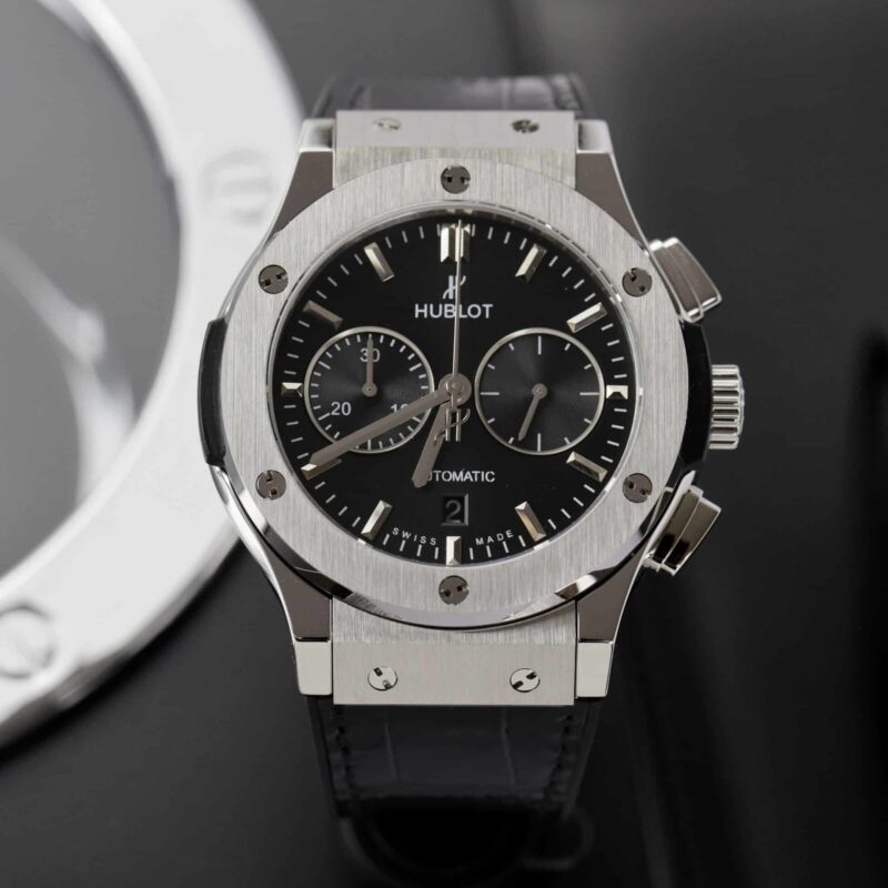 HUBLOT CLASSIC FUSION CHRONOGRAPH TITANIUM BLACK DIAL REPLICA 42MM