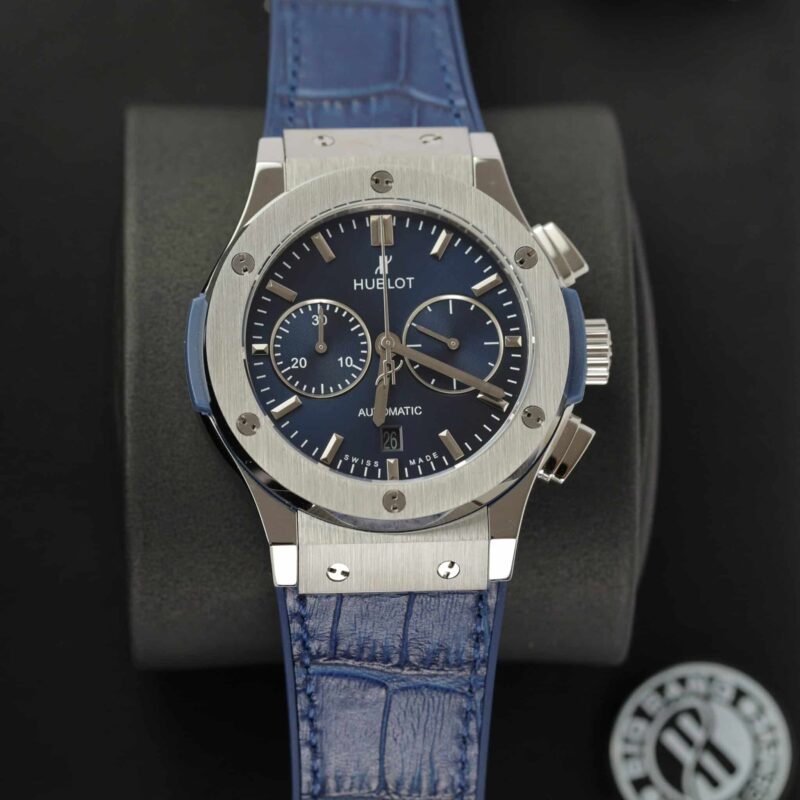 HUBLOT CLASSIC FUSION CHRONOGRAPH TITANIUM BLUE DIAL REPLICA 42MM