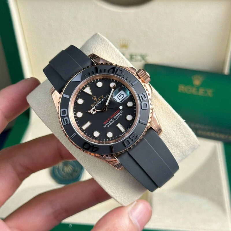 ROLEX YACHT-MASTER 126655 ROSE GOLD BLACK DIAL RUBBER SUPER CLONE VSF 40MM