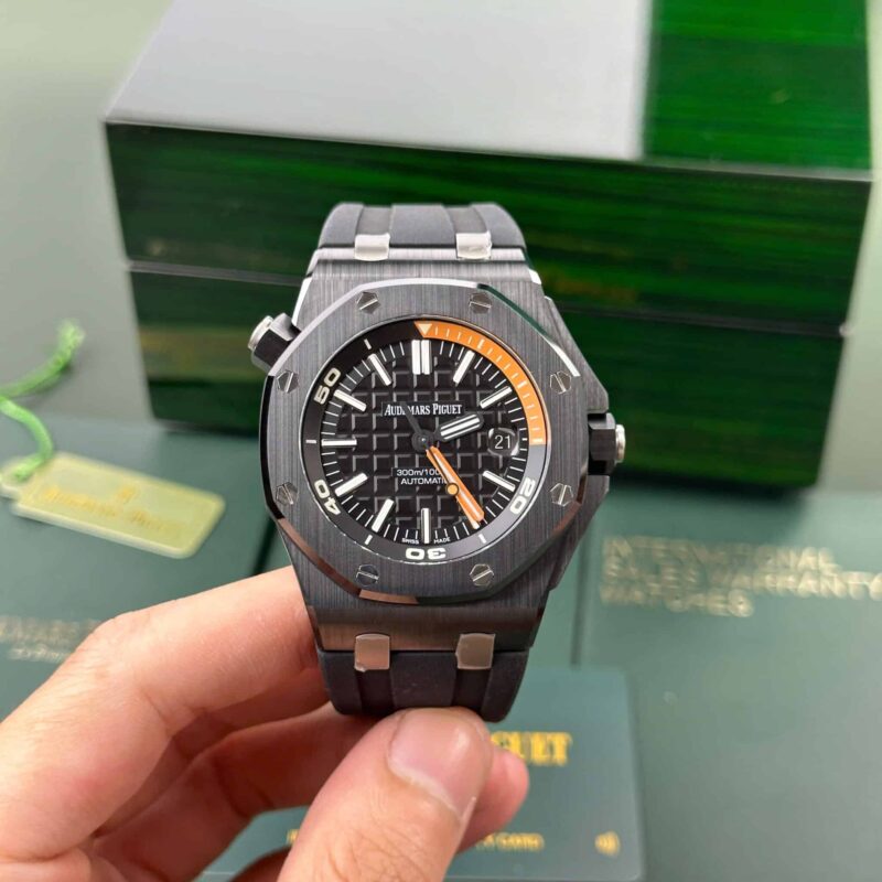 AUDEMARS PIGUET ROYAL OAK OFFSHORE DIVER 15707CE BLACK DIAL BLACK CERAMIC BEST REPLICA ZF 42MM